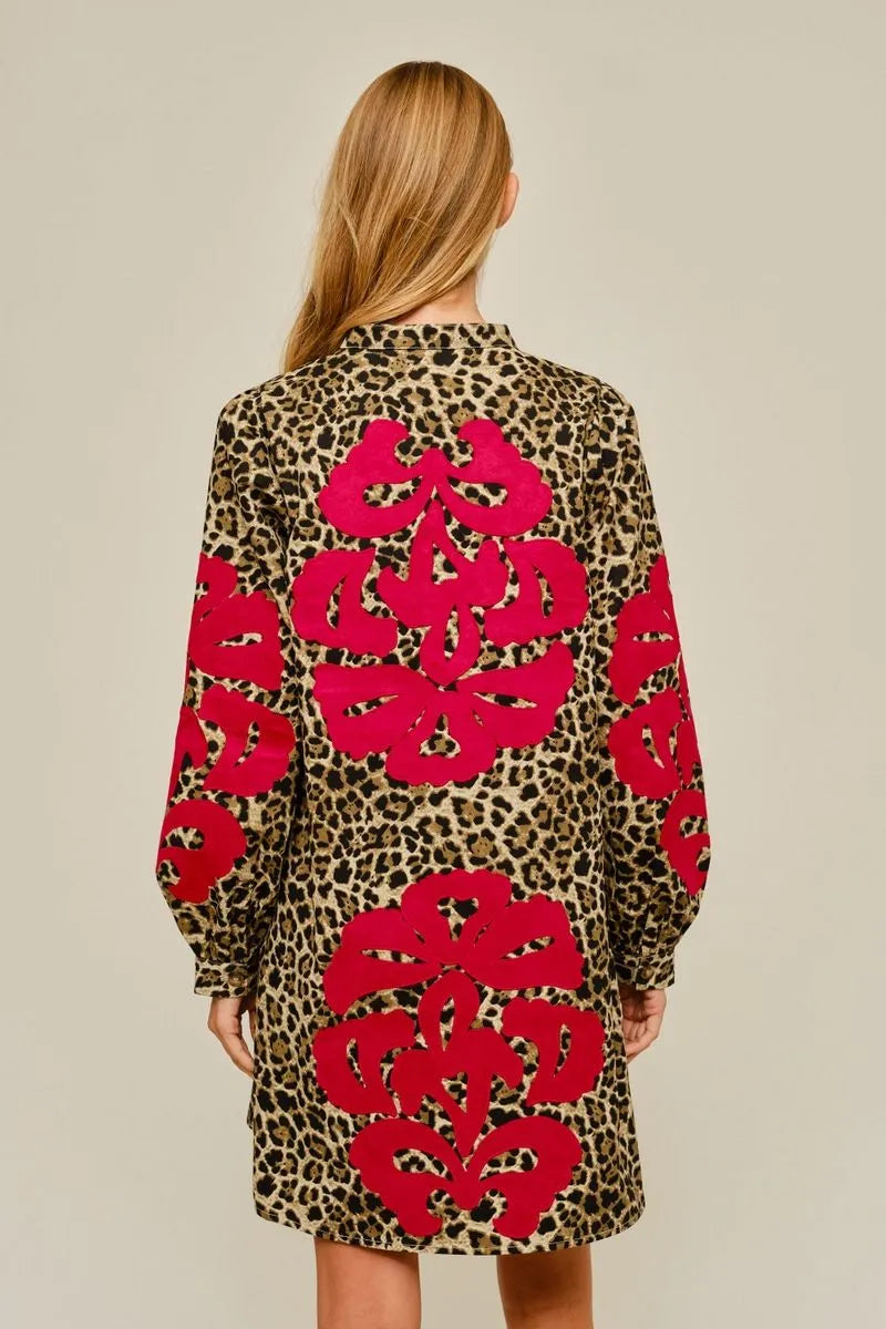 Wildly Chic Leopard Appliqué Dress view 3
