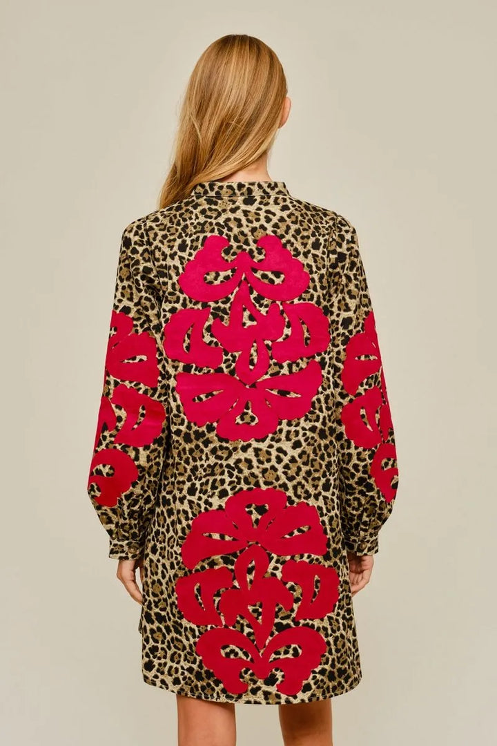Wildly Chic Leopard Appliqué Dress view 3