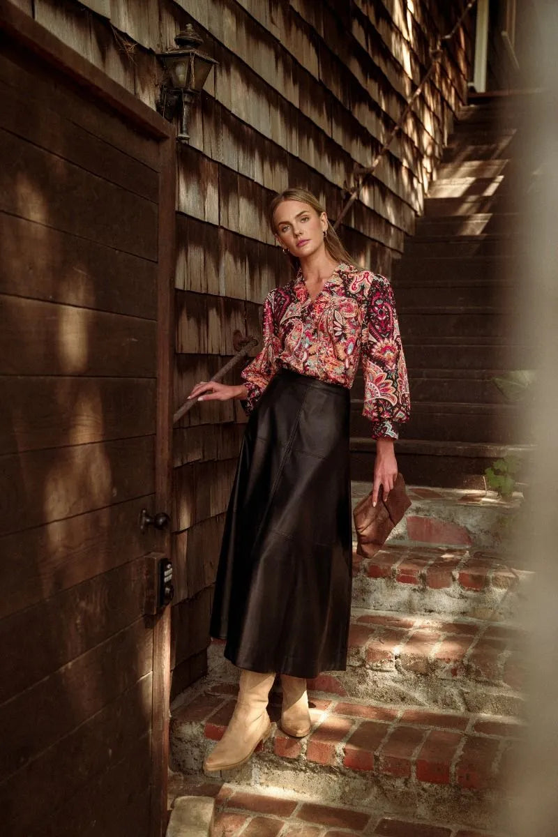 The Camille Vegan Leather Skirt