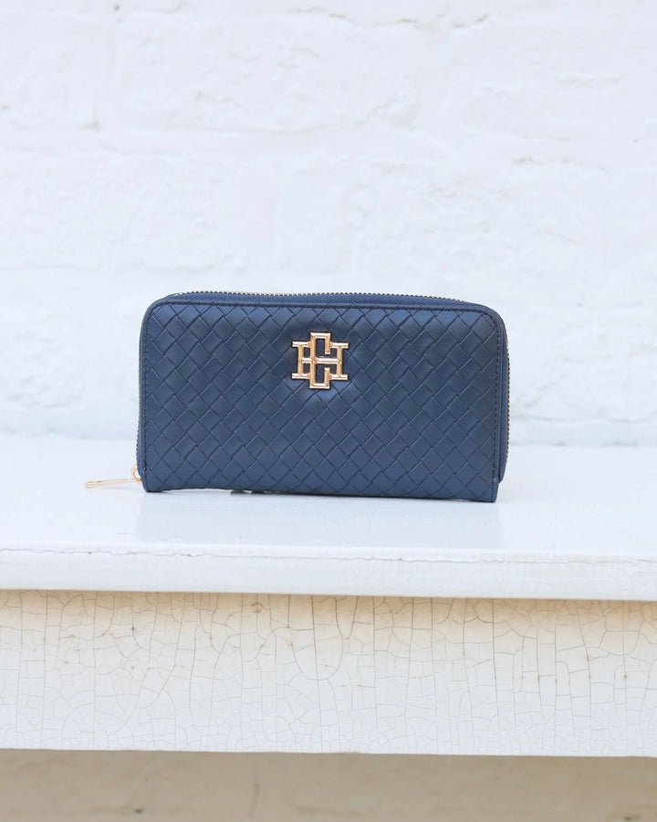 Penelope Wallet Woven Navy