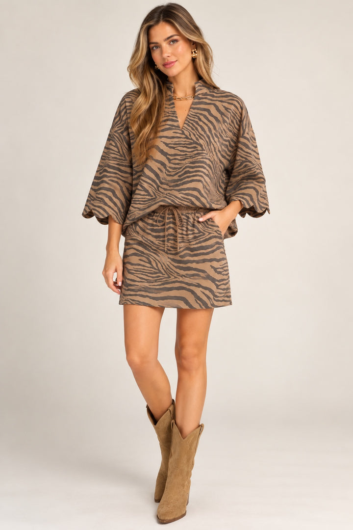 The Untamed Chic Set zebra print top and skort photo 1