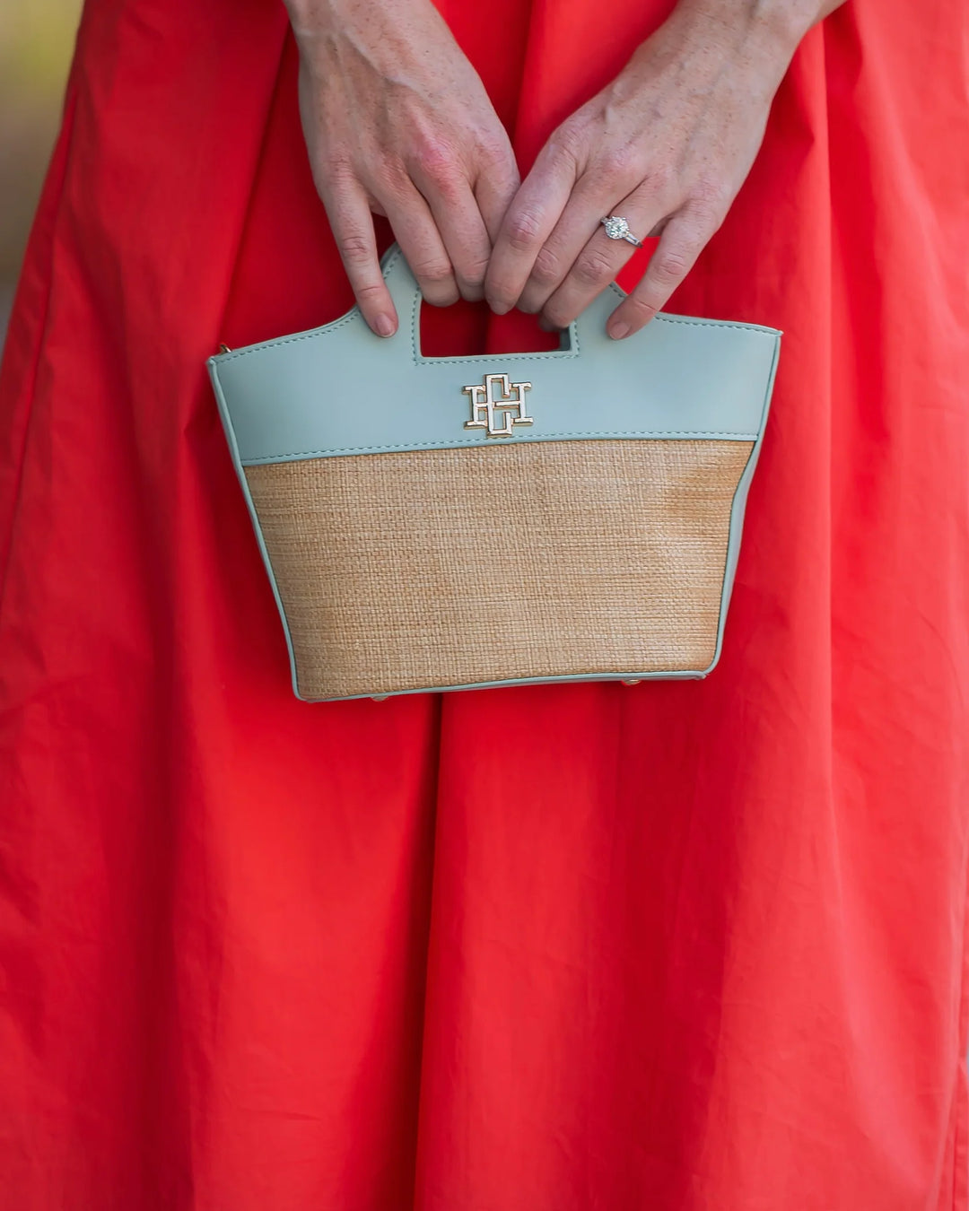 Emma Mini Tote Natural Mint