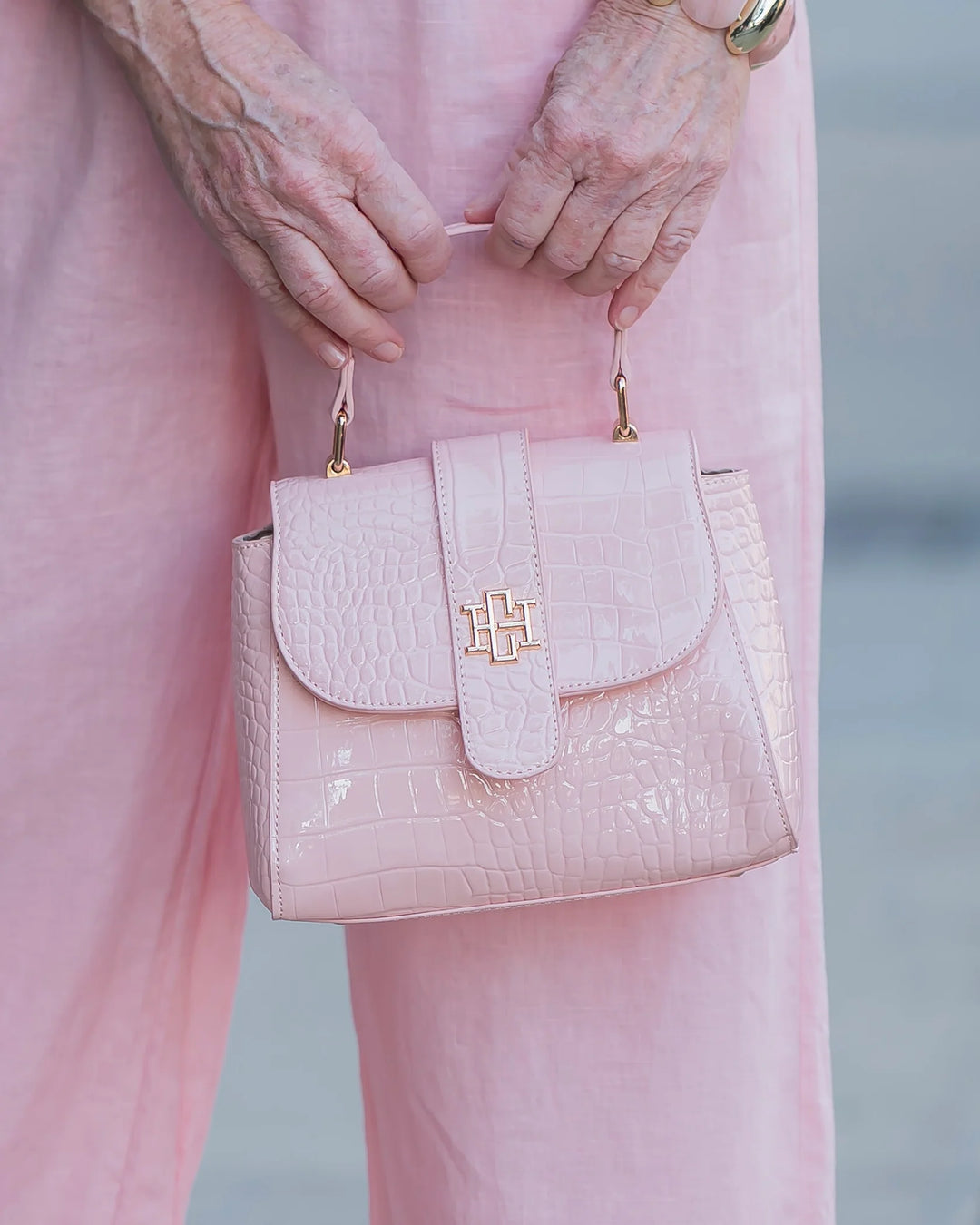 Tucker Handbag Blush Patent EC