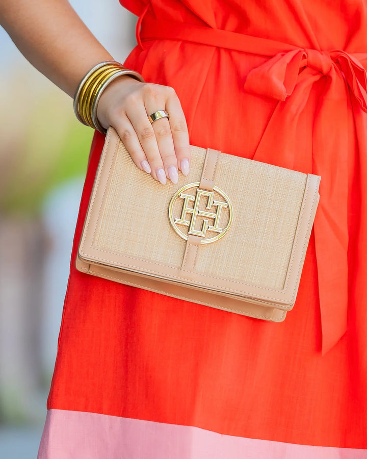 Cecilia Circle Logo Handbag Natural