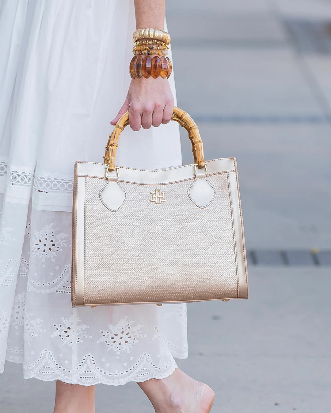 Palmer Tote Woven Gold