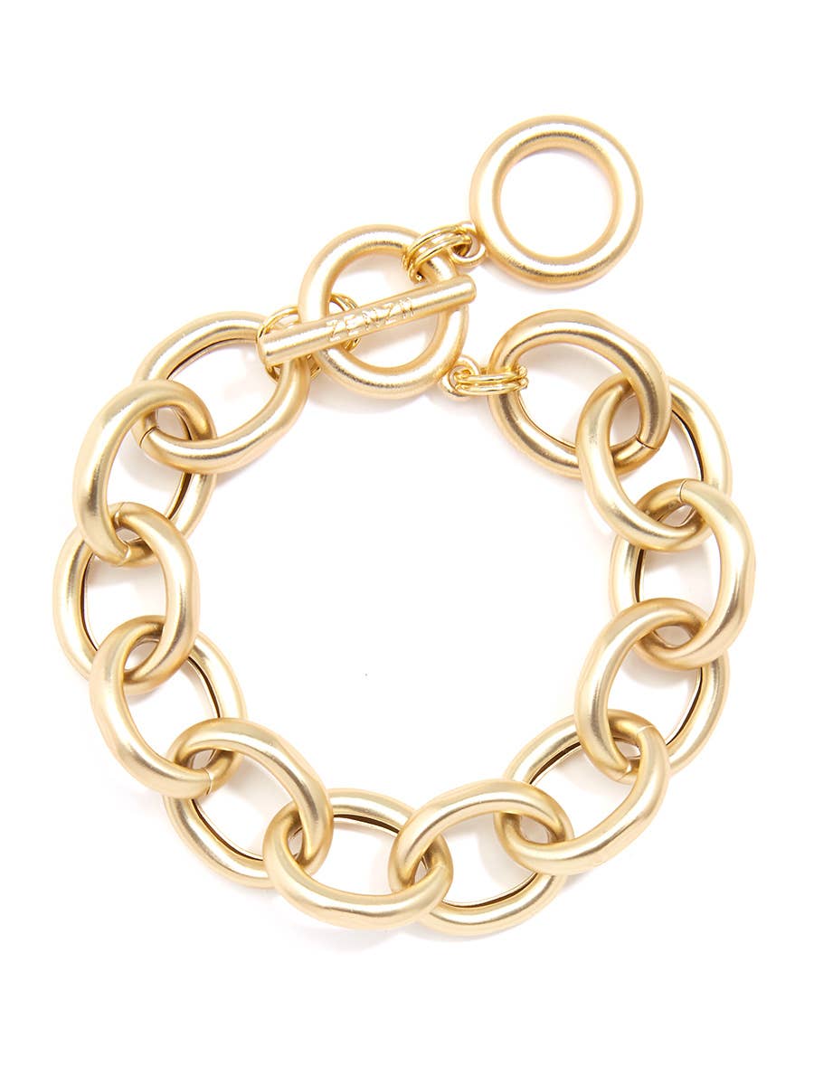 Matte Cable Chain Bracelet: Matte Gold